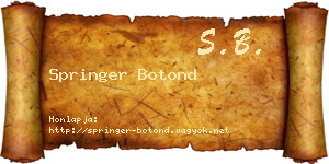 Springer Botond névjegykártya